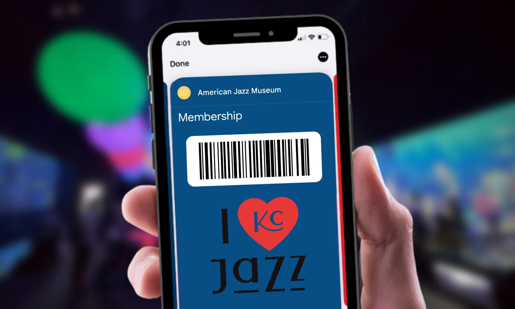 Preview of the American Jazz Museum digital membership card