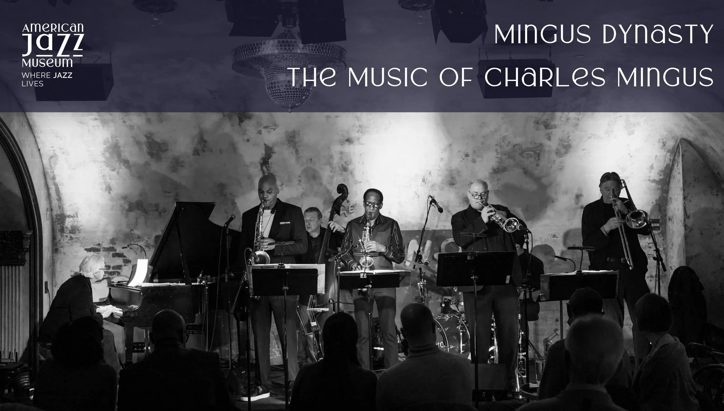 Promotional artwork for Mingus Dynasty — a benefit concert at the Gem Theater